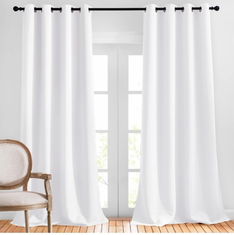 Blackout Curtains Nicetown 52x108 3 Panels Stark White Grommets Heavy